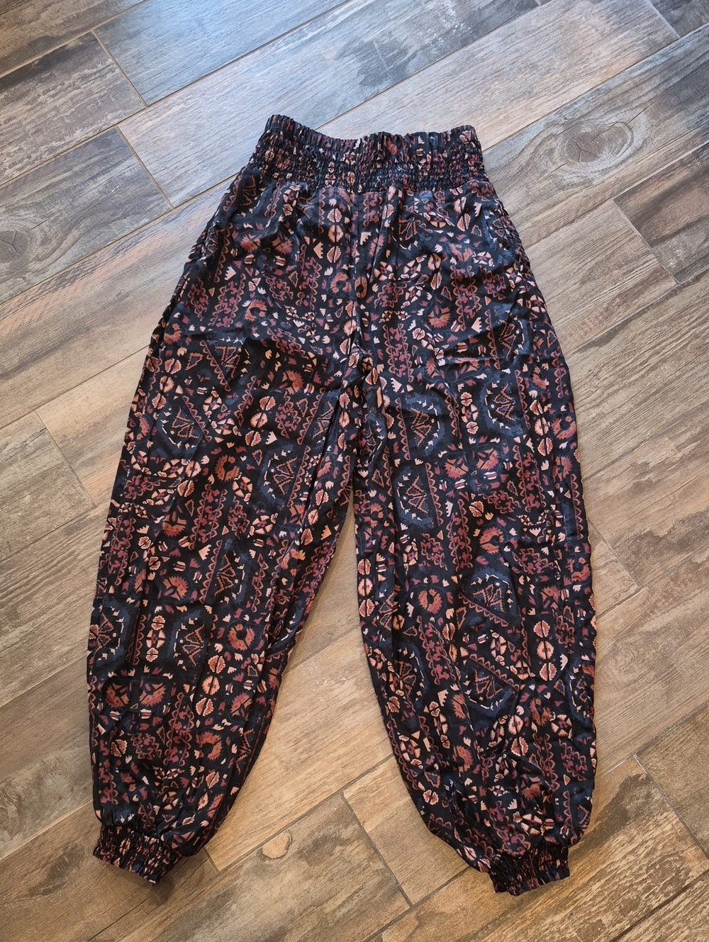 XXS-M Anthropologie Abstract Aztec Print Elastic Waist Harem Pants - Picture 7 of 14